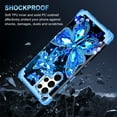 thumbnail image 7 of Casetego for Samsung Galaxy S22 Ultra 5G Case,Glow in The Dark Three Layer Heavy Duty Shockproof Full Body Protection Hard Plastic Bumper+Soft Silicone Case,Shiny Butterfly, 7 of 7