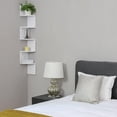 thumbnail image 4 of Estante de pared flotante de 3 niveles con diseño en zigzag, color tronco, 4 of 5