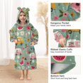 thumbnail image 3 of FORMRS Wearable Blanket Hoodie with Sleeves for Kids Cozy Flannel Sweatshirt, Green Cartoon Trucks Pattern, 3 of 7