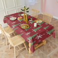 thumbnail image 3 of Red Christmas Tree and Snowflake Pattern Rectangle Tablecloth 60"x120",Waterproof Polyester Rectangle Table Cloth, Wipeable Spillproof Polyester Tablecloth for Dining, Camping, Indoor and Outdoor, 3 of 6
