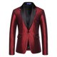 thumbnail image 5 of RKSTN 2PC Men's Tuxedo Suits Turndown Collar Single Breasted Button Printed Dress Suit Set Mens Oversized Lapel Slim Fits Print Blazer Jacket and Pant 2 Piece Set Wedding Performance Prom Dress Set, 5 of 9