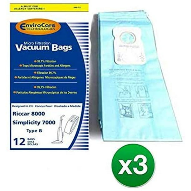 Simplicity Riccar Upright Vacuum Cleaner TypeB Micro Filtration 36 Paper Bags 84612