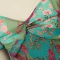 thumbnail image 6 of Womens Floral Summer Dress Casual Wrap V Neck Short Sleeve Belted Beach Bohemian Maxi Dress, 6 of 7