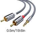 thumbnail image 3 of maytalsory Essager 3.5mm to RCA Braided Cable Splitter Cord TV Computer Amplifier Audio Adapter Cable, 0.5 Meter, 3 of 8