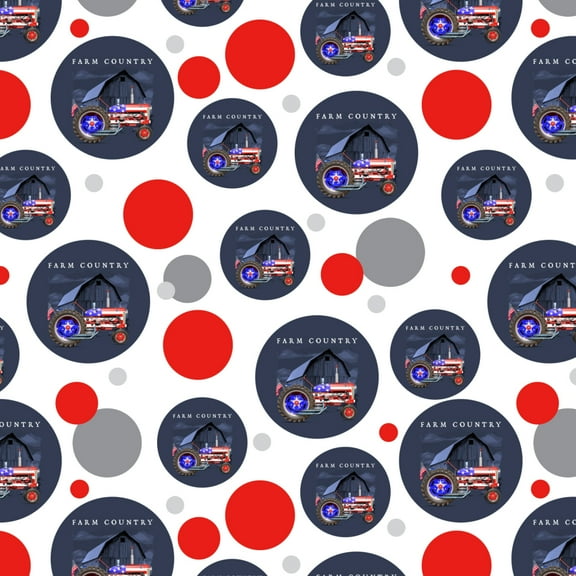 Farm Tractor Country USA American Flag Barn Farming Premium Gift Wrap Wrapping Paper Roll