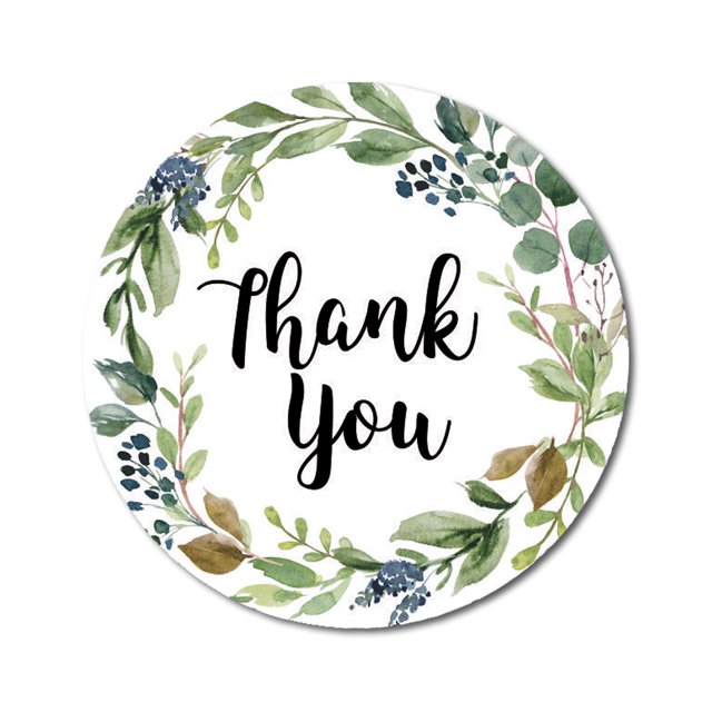 Darling Souvenir Round Classic Rustic Leaf Border Thank You Stickers Pack Of 45 Pcs-1.6 Inches