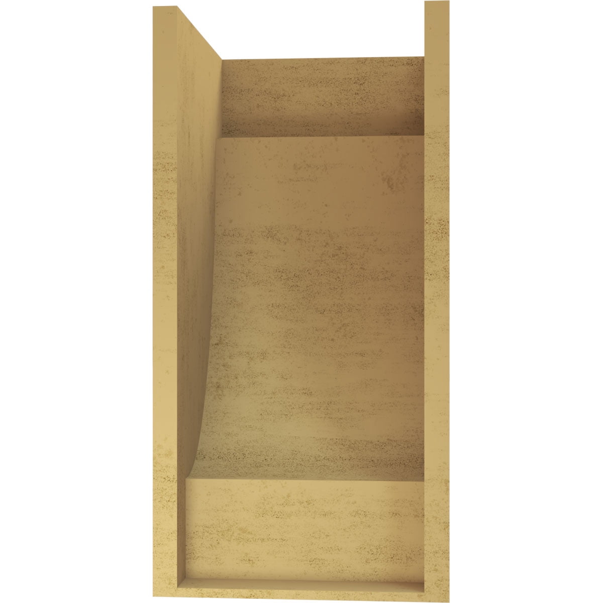 12"W x 12"D x 24"H Wide Alpine Rough Cedar Woodgrain TimberThane Corbel, Primed Tan