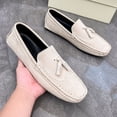 thumbnail image 4 of Men's Casual Loafers Slip On Leather Shoes Male Lightweight Driving Shoes Moccasins Classic Penny Loafer Flats Boat Shoes Outdoor Walking Shoes, 4 of 11
