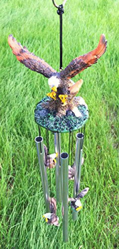 American Bald Eagle With Open Wings Patriotic Bird Resonant Relaxing Wind Chime Patio Garden Decor