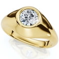 thumbnail image 4 of Pompeii Mens Solitaire Round Diamond Ring 1Ct Anniversary Pinky Ring 14k Gold Lab Grown, 4 of 6