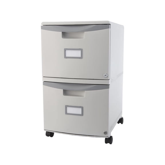 Storex Two-Drawer Mobile Filing Cabinet 14-3/4w x 18-1/4d x 26h Gray 61310B01C