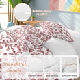 thumbnail image 2 of 3 Piece Red Boho Flower Duvet Cover Set Queen Size, Microfiber Comforter/Quilt Cover with Corner Ties and 2 Pillowcases, Vintage Paisley Farmhouse Pattern All Season Soft Bedding with Zipper Closure, 2 of 8