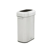 Rubbermaid Refine Stainless Steel Indoor Trash Can with Open Lid 15 Gallon Silver (2147581)