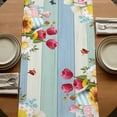 thumbnail image 5 of Table Runners 72 Inches Long Dress Scarves, Easter Bunny Farmhouse Kitchen Table Runner, Coffee Tablerunners, Spring Watercolor Eggs Flower Wood Grain 14x72 Inch, 5 of 9