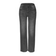thumbnail image 6 of REALiKUN Baggy Jeans for Women Straight Wide Leg High Waisted Button Pockets Denim Trousers Casual Versatile Jeans, 6 of 8