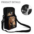 thumbnail image 5 of FUIALDOLG Brown Horse Print Crossbody Shoulder Bag Polyester, 2 Layer Adjustable Crossbody Cell Phone Purse for Women and Daily Travel, 5 of 7