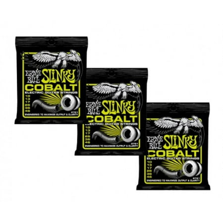 Ernie Ball 2721 Cobalt Regular Slinky Electric Guitar Strings (3-pack)