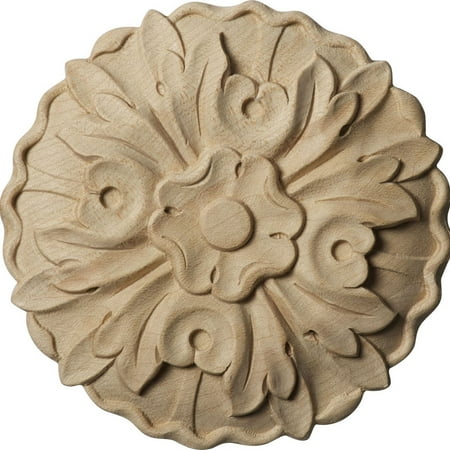 

4 1/2 W x 4 1/2 H x 5/8 P Small Kent Floral Round Rosette Maple