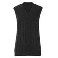 thumbnail image 5 of LBLOE Oversized Sweater Vest for Women V Neck Sleeveless Solid Color Loose Pullover Sweater Black, 5 of 8