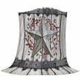 thumbnail image 6 of Texas Star Retro Blanket Soft Cozy Warm Throw Blanket for Couch, Plush Fuzzy Flannel Fleece Blankets for Sofa, Brown Wooden Vintage Berry Bed Blankets Lightweight Gifts for Women, 50"x60", 6 of 9