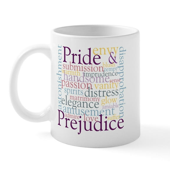 CafePress - Pride, Prejudice Mug - 11 oz Ceramic Mug - Novelty Coffee Tea Cup