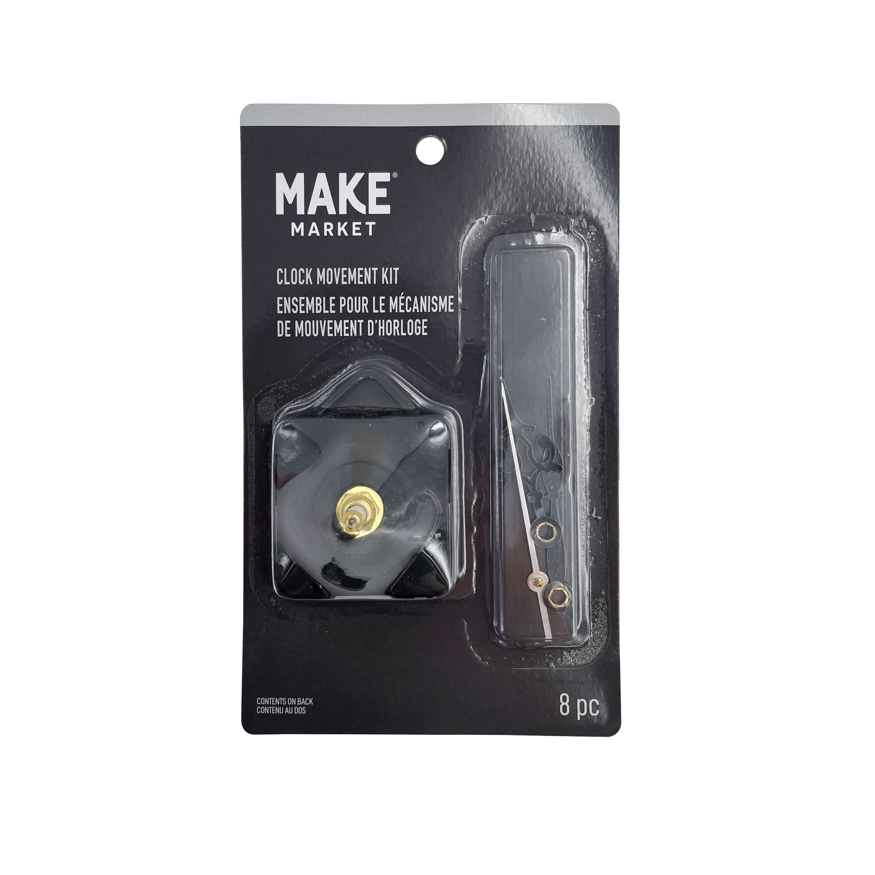 6 Pack: 3/8" Clock Movement Kit with Black Hands by Make Market