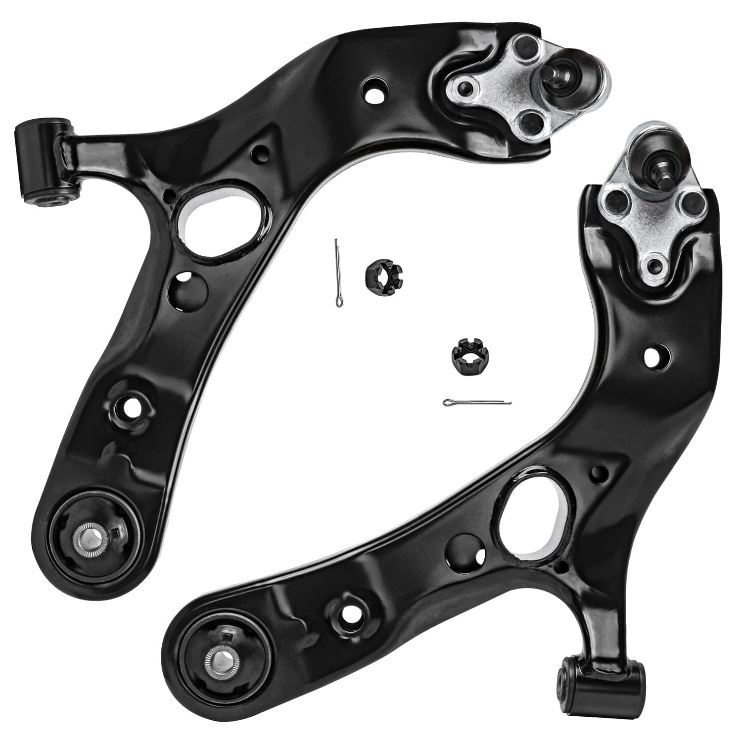 Detroit Axle - 8pc Suspension Kit for 2006-2018 Toyota Rav4, 2 Lower Control Arms w/Ball Joints, 4 Inner and Outer Tie Rods, 2 Sway Bar Links Replacement