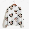 thumbnail image 3 of Sudadera con estampado de Minnie Mouse de Disney para mujer, suéter de cuello redondo para primavera y otoño, ropa holgada coreana, estilo retro Harajuku coreano, 3 of 5