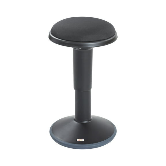ECR4Kids Sitwell Wobble Stool with Cushion, Adjustable Height, Active Seating, Black