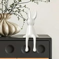 thumbnail image 2 of jifeng Rabbit Figure Decorative Figure Seated Figure Centerpiece Miniature As A Ceramic Statue That Creates A Warm Atmosphere for Tea House Valentine's D White, 2 of 4