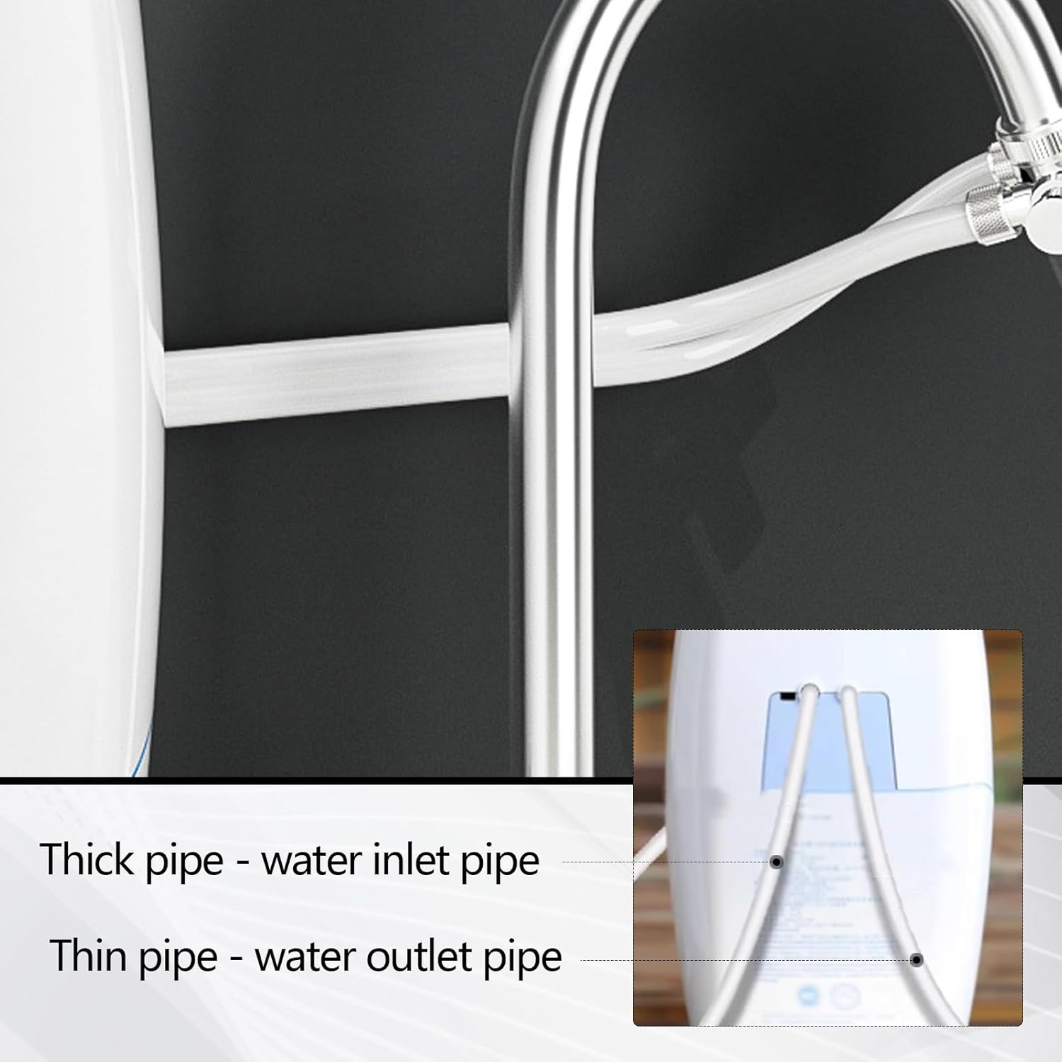 AWINQQ Water Purifier Hose Compatible with eSpring 100185 100188 Tubing Dual-Tube Flexible Hose, 1.5m Water Hose
