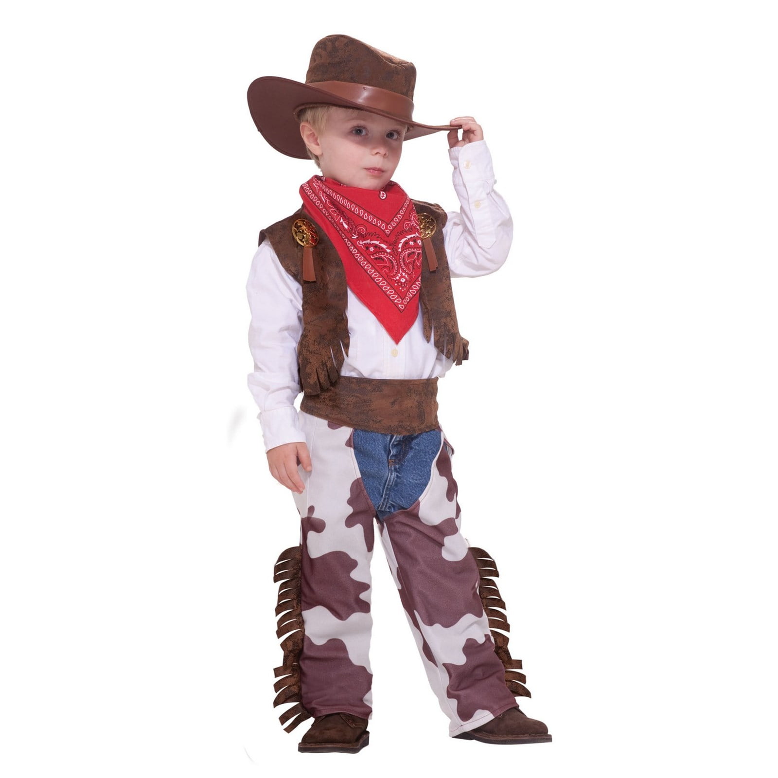 Texan Cowboy Costume & Hat Childrens Boys World Book Day Week Fancy Dress Outfit 