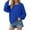 Blue, variant on UJNDER Women's Heavyweight Oversized Crewneck Sweatshirt Contrast Panel Pullover Casual Streetwear Dark Green M