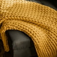 thumbnail image 3 of Donna Sharp Gold Chunky Knit Woven Throw, 3 of 5