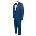 thumbnail image 2 of Men’s Premium Modern Fit Indigo Blue With Black Peak Lapel One Button Tuxedos, 2 of 7