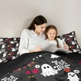 thumbnail image 4 of Feelyou Halloween Ghost Twin Bedding Sets 7-Piece for Kids, Kawaii Black Cat Bedding Comforter Set, Gothic Pumpkin Bat Reversible Sheet Sets, Breathable Home Decor, 4 of 7