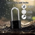 2pcs-Long-Black Combination Padlock 4-digit Heavy Duty Outdoor Use For ...