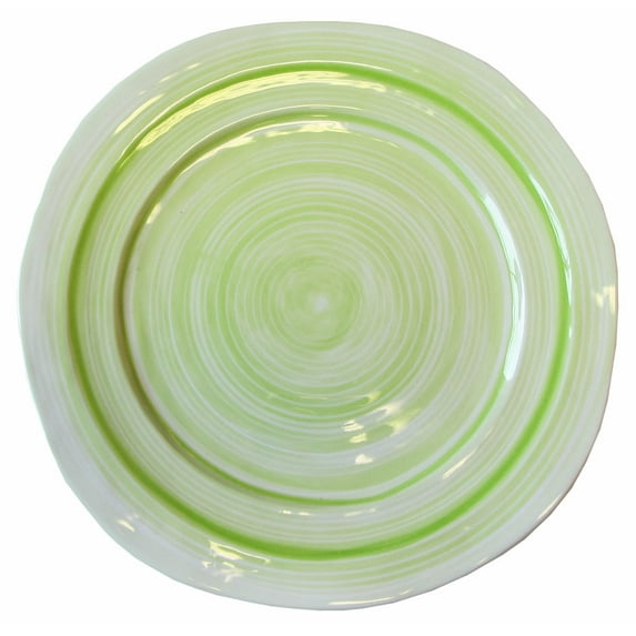 Merritt International Mystique Stripe 11.5" Round Dinner Plate Lime