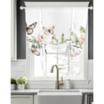 thumbnail image 5 of Watercolor Flowers Tie Up Curtains for Window, Thermal Insulated Balloon Shade Adjustable Rod Pocket Curtains Valance Panels for Kitchen Bathroom Cafe 52 x 45 Spring Botanical Branch Butterfly, 5 of 6