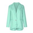 thumbnail image 3 of Aboser Women Casual Elegant Business Suit Sets Lapel Solid Open Front Blazers Long Sleeve Jacket and Short Pants Set, 3 of 7