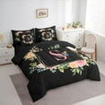 thumbnail image 3 of Homewish Cartoon Letter S Twin Bedding Sets 7-Piece for Teen, Romantic Pink Rose Flower Bedding Comforter Set, Dreamy Butterfly Reversible Sheet Sets, Breathable Home Decor, 3 of 7