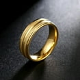 thumbnail image 3 of EOEMY 6mm Matte Stylish Band Men'S Titanium Steel 18K Gold Plated Wedding Ring Sz 7-11, 3 of 6