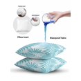 thumbnail image 6 of Outdoor Pillows Waterproof, Aqua Blue Palm Leaves Throw Pillows with Inserts Included, Summer Botanical Tropical Plants Indoor Outdoor Decorative Lumbar Pillow for Bed/Couch/Patio 12"x20", 1Pcs, 6 of 8