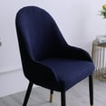 thumbnail image 4 of 1pc Wing Back Dining Chair Cover stretch removable Reusable Protector Seat Covers for Decor dark blue, 4 of 9