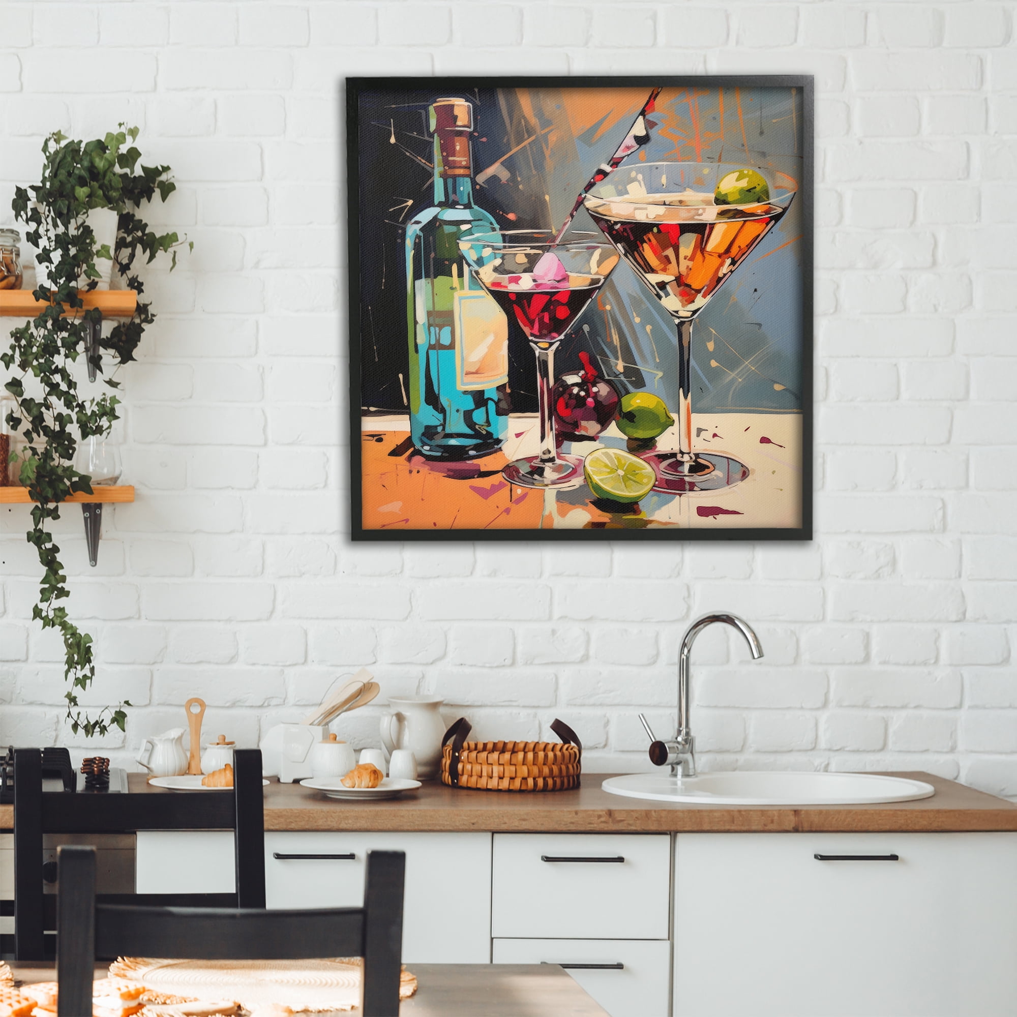 Stupell Industries Every Sip of Martini Night Black Framed Giclee Art, design by Lazar Studio