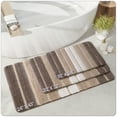 thumbnail image 6 of OEAKAY Bath Mat Bathroom Rug Absorbent Non-Slip Washable Shower Floor Mats Carpet 24"x35",Brown Beige and White, 6 of 8