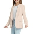 thumbnail image 4 of Bovxnpu Girls Tops Long Sleeve Cardigans Jacket, Girls Solid Color Lapel Suit Coat Button Down Long Seelve Blazer Jacket 3 Years, 4 of 7