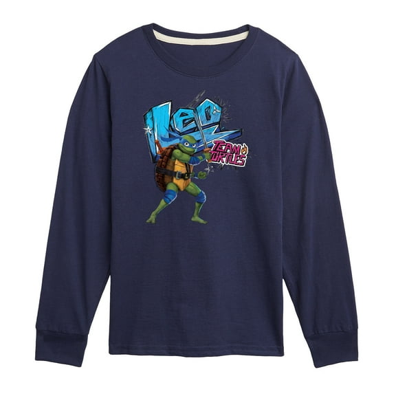 Teenage Mutant Ninja Turtles: Mutant Mayhem - Leonardo AKA Leo - Team Turtles - Toddler And Youth Long Sleeve Graphic T-Shirt