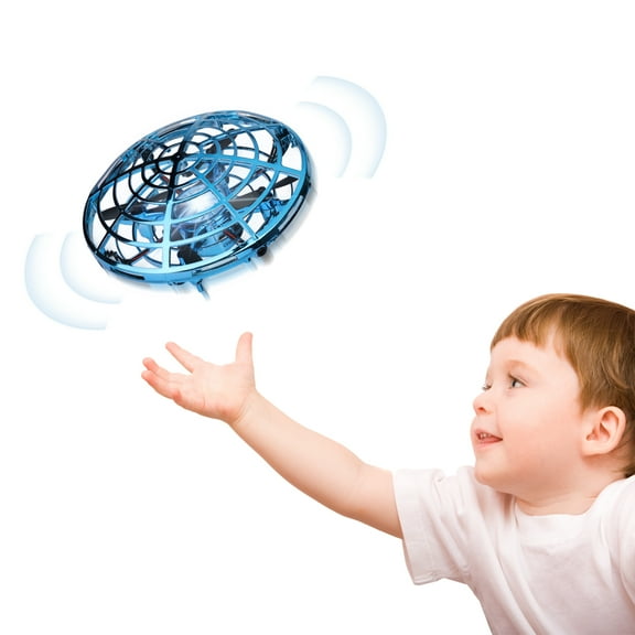 Ant Class Hand Operated Drone for Kids Adults, Indoor Helicopter Motion Sensor Flying Drone Mini UFO Toy Flying Ball Drone with Light for Boys Girls, Blue