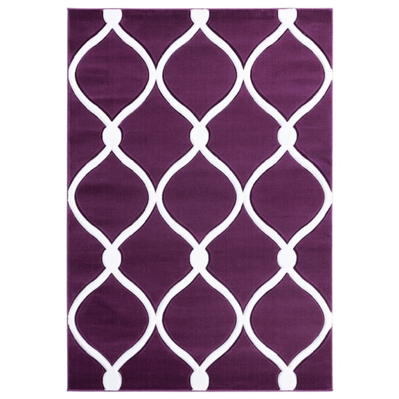 United Weavers Bristol Area Rug 2050 11582 Rodanthe Plum Ogee Repeat 2' 7" x 7' 4" Rectangle